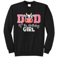 Dad of The Birthday Cow Family Cow Farm Matching Tall Sweatshirt