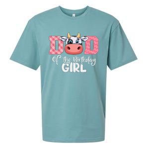 Dad of The Birthday Cow Family Cow Farm Matching Sueded Cloud Jersey T-Shirt