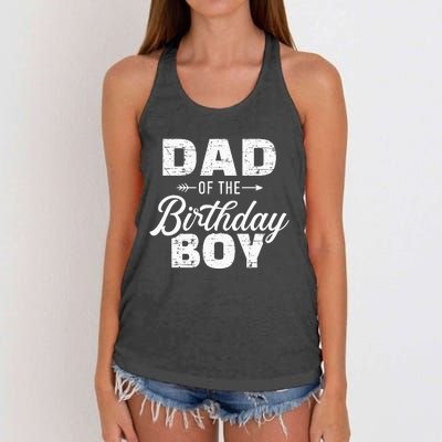 Dad Of The Birthday Matching Family Party Women's Knotted Racerback Tank