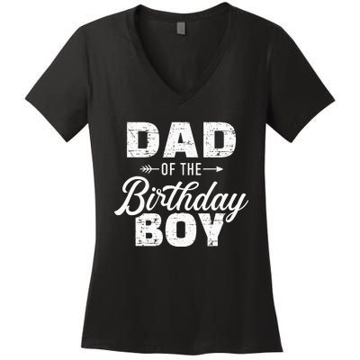 Dad Of The Birthday Matching Family Party Women's V-Neck T-Shirt