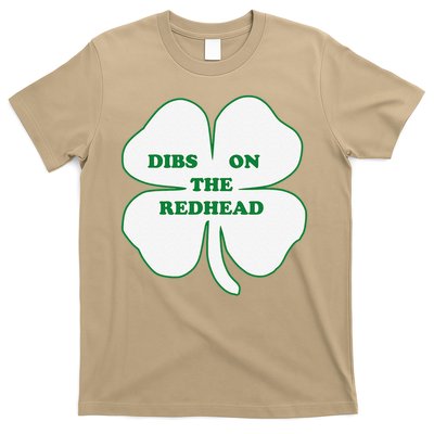 Dibs On The Redhead St Patricks Day Funny Irish Shamrock T-Shirt