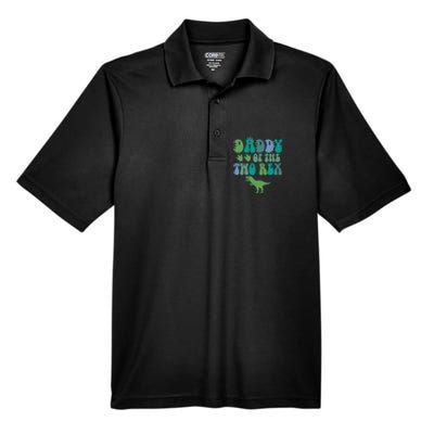 Daddy Of The Two Rex Birthday Boy Trex Dinosaur Dad Papa Men's Origin Performance Pique Polo