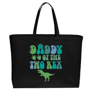 Daddy Of The Two Rex Birthday Boy Trex Dinosaur Dad Papa Cotton Canvas Jumbo Tote