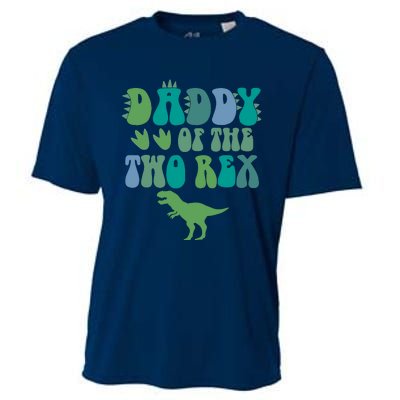 Daddy Of The Two Rex Birthday Boy Trex Dinosaur Dad Papa Cooling Performance Crew T-Shirt