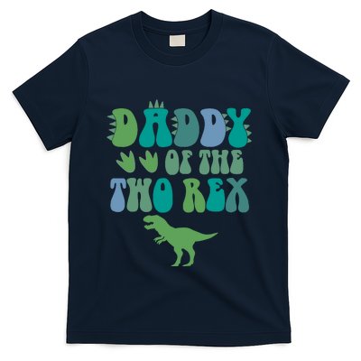 Daddy Of The Two Rex Birthday Boy Trex Dinosaur Dad Papa T-Shirt