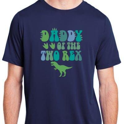 Daddy Of The Two Rex Birthday Boy Trex Dinosaur Dad Papa Adult ChromaSoft Performance T-Shirt