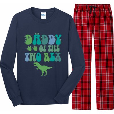 Daddy Of The Two Rex Birthday Boy Trex Dinosaur Dad Papa Long Sleeve Pajama Set