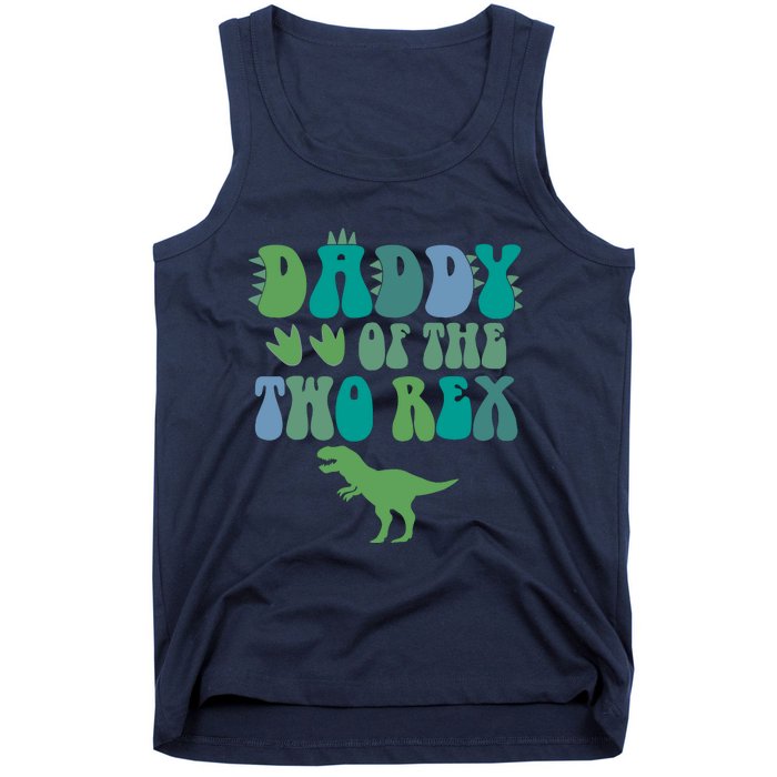 Daddy Of The Two Rex Birthday Boy Trex Dinosaur Dad Papa Tank Top