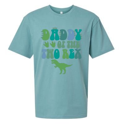 Daddy Of The Two Rex Birthday Boy Trex Dinosaur Dad Papa Sueded Cloud Jersey T-Shirt