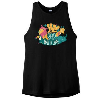 Dad Of The Wild One Birthday Ladies PosiCharge Tri-Blend Wicking Tank