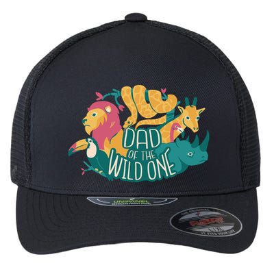 Dad Of The Wild One Birthday Flexfit Unipanel Trucker Cap