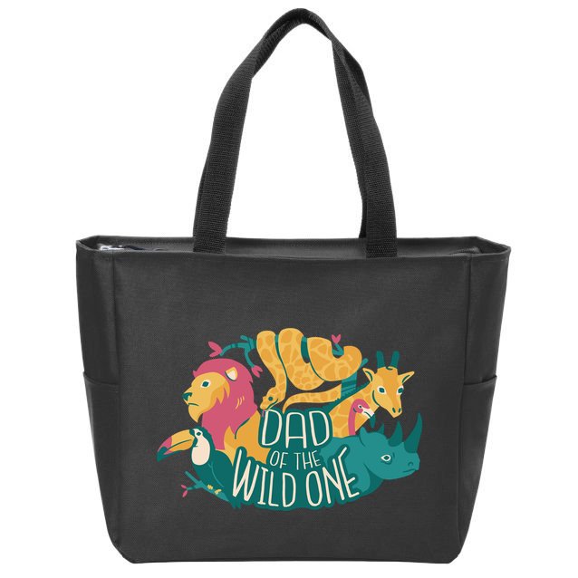 Dad Of The Wild One Birthday Zip Tote Bag
