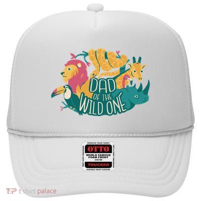 Dad Of The Wild One Birthday High Crown Mesh Back Trucker Hat