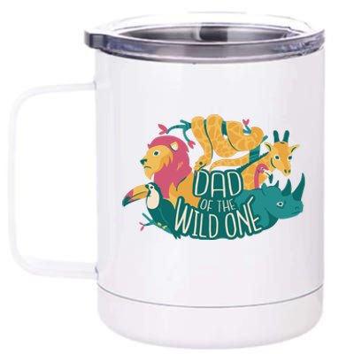 Dad Of The Wild One Birthday 12 oz Stainless Steel Tumbler Cup