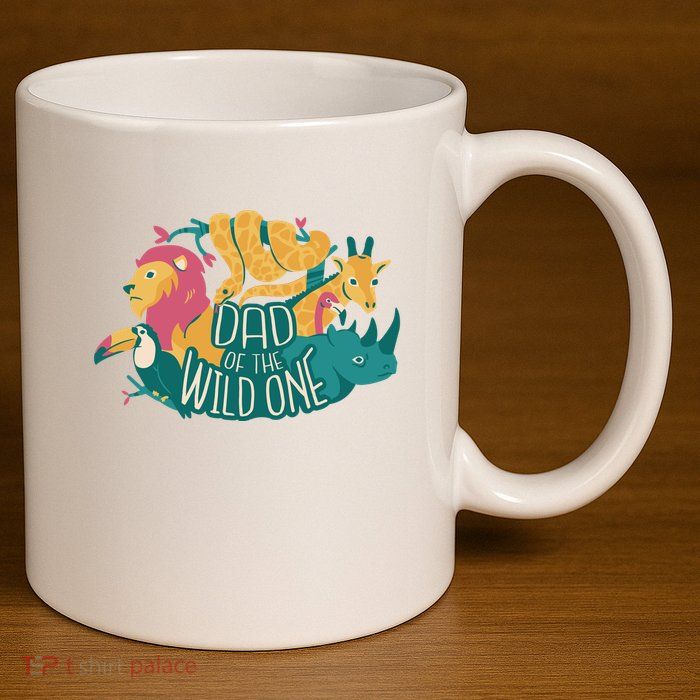 Dad Of The Wild One Birthday 11oz C Handle Ceramic Mug