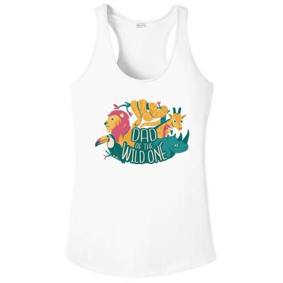 Dad Of The Wild One Birthday Ladies PosiCharge Competitor Racerback Tank