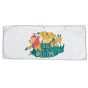 Dad Of The Wild One Birthday Large Microfiber Waffle Golf Towel