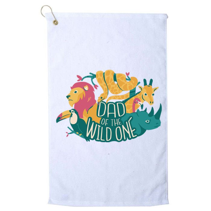 Dad Of The Wild One Birthday Platinum Collection Golf Towel