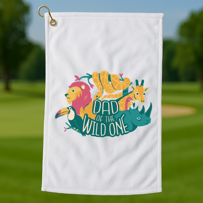 Dad Of The Wild One Birthday Golf Towel