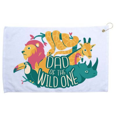 Dad Of The Wild One Birthday Grommeted Golf Towel