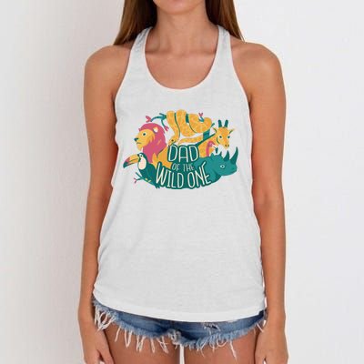 Dad Of The Wild One Birthday Women's Knotted Racerback Tank