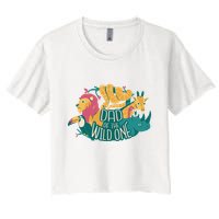 Dad Of The Wild One Birthday Women's Crop Top Tee
