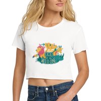 Dad Of The Wild One Birthday Women's Crop Top Tee