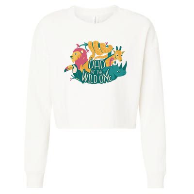 Dad Of The Wild One Birthday Cropped Pullover Crew