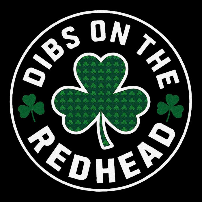 Dibs On The Redhead Shamrock Funny St Patricks Day Drawstring Bag