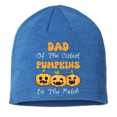 Dad Of The Cutest Pumpkins In The Patch Halloween Funny Gift Sustainable Beanie