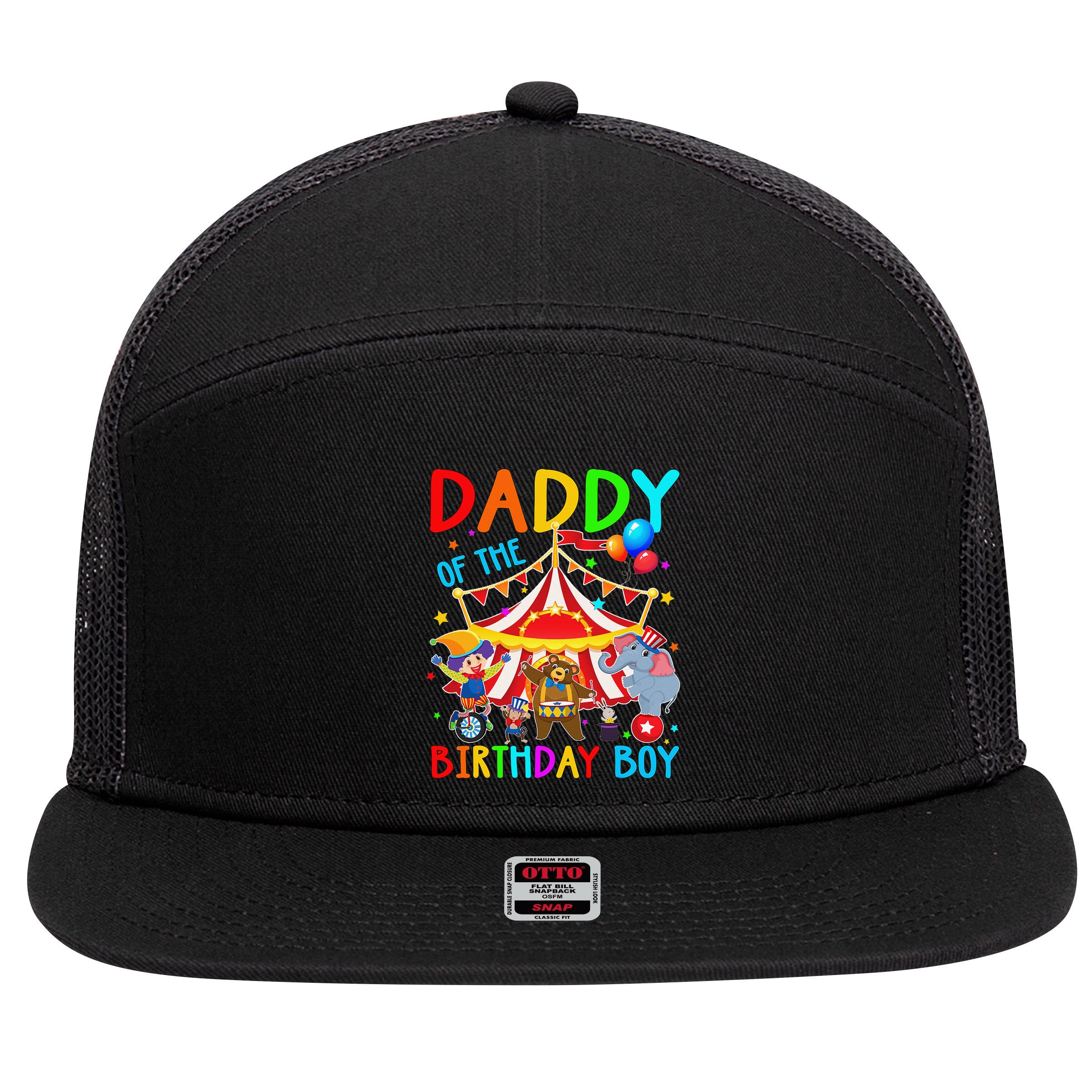 Daddy Of The Birthday Carnival Circus Themed Family Bday 7 Panel Mesh Trucker Snapback Hat
