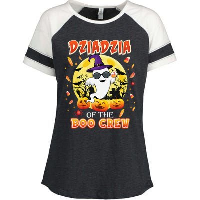 Dziadzia Of The Boo Crew Halloween Cute Ghost Pumpkin Scary Enza Ladies Jersey Colorblock Tee