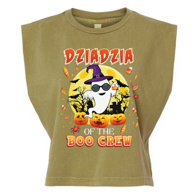 Dziadzia Of The Boo Crew Halloween Cute Ghost Pumpkin Scary Garment-Dyed Women's Muscle Tee