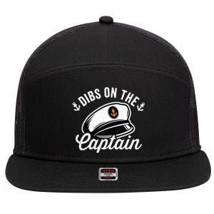 Dibs on The Captain Funny Captain Wife 7 Panel Mesh Trucker Snapback Hat