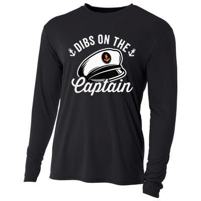 Dibs on The Captain Funny Captain Wife Cooling Performance Long Sleeve Crew