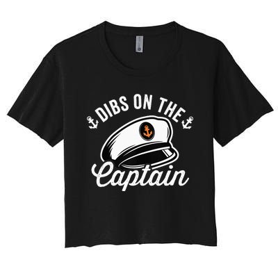 Dibs on The Captain Funny Captain Wife Women's Crop Top Tee