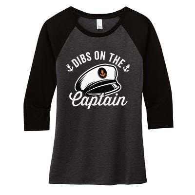 Dibs on The Captain Funny Captain Wife Women's Tri-Blend 3/4-Sleeve Raglan Shirt