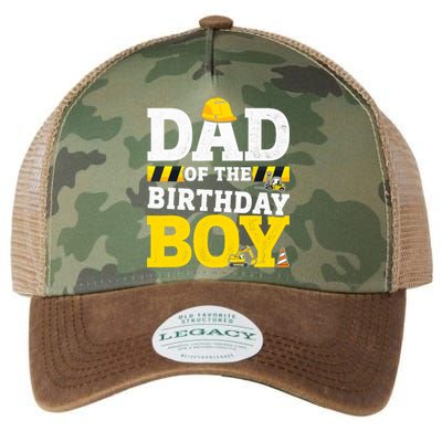 Dad Of The Birthday Boy Matching Family Construction Party Legacy Tie Dye Trucker Hat