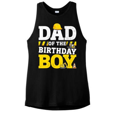 Dad Of The Birthday Boy Matching Family Construction Party Ladies PosiCharge Tri-Blend Wicking Tank