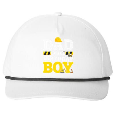 Dad Of The Birthday Boy Matching Family Construction Party Snapback Five-Panel Rope Hat