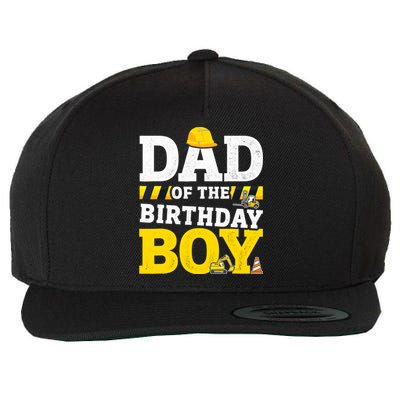 Dad Of The Birthday Boy Matching Family Construction Party Wool Snapback Cap