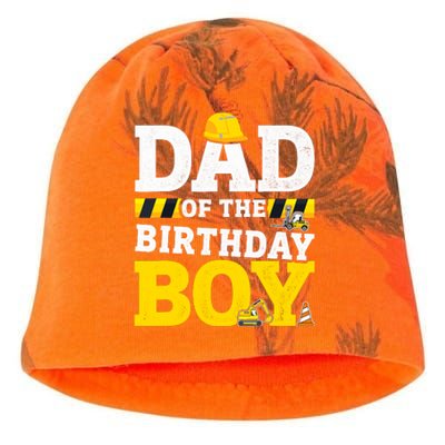 Dad Of The Birthday Boy Matching Family Construction Party Kati - Camo Knit Beanie