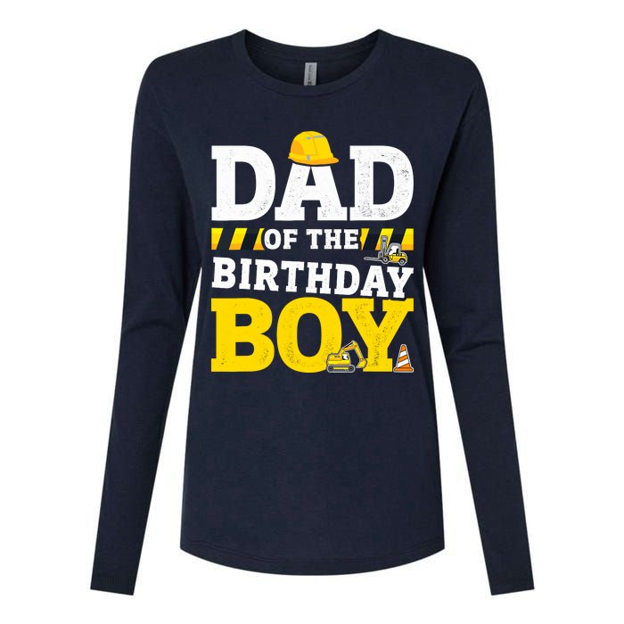 Dad Of The Birthday Boy Matching Family Construction Party Womens Cotton Relaxed Long Sleeve T-Shirt