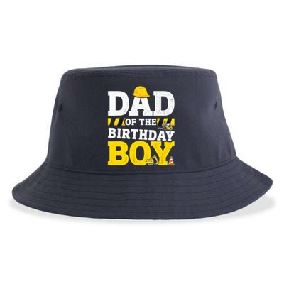 Dad Of The Birthday Boy Matching Family Construction Party Sustainable Bucket Hat