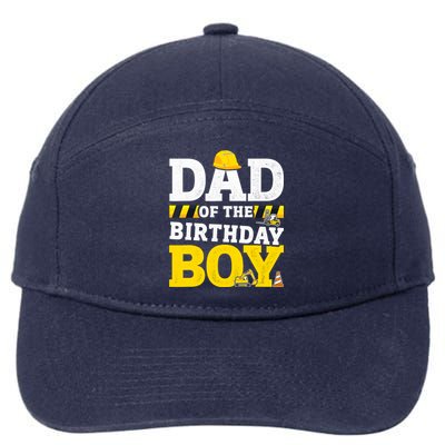 Dad Of The Birthday Boy Matching Family Construction Party 7-Panel Snapback Hat