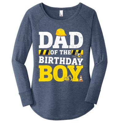 Dad Of The Birthday Boy Matching Family Construction Party Women's Perfect Tri Tunic Long Sleeve Shirt