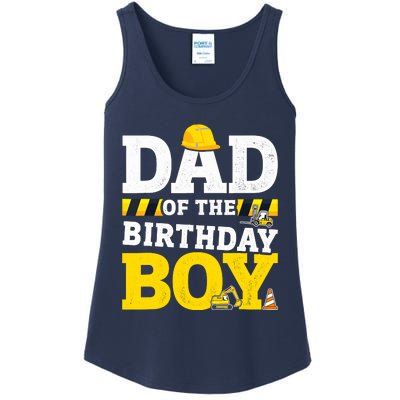 Dad Of The Birthday Boy Matching Family Construction Party Ladies Essential Tank