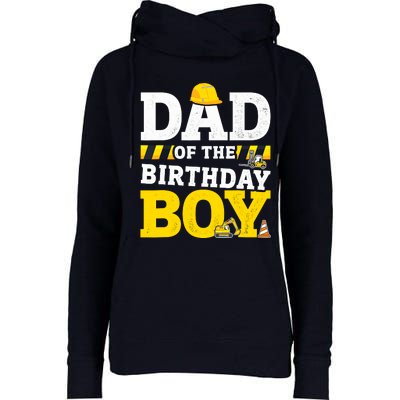 Dad Of The Birthday Boy Matching Family Construction Party Womens Funnel Neck Pullover Hood