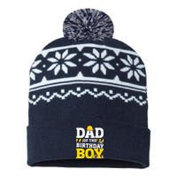 Dad Of The Birthday Boy Matching Family Construction Party USA-Made Snowflake Beanie