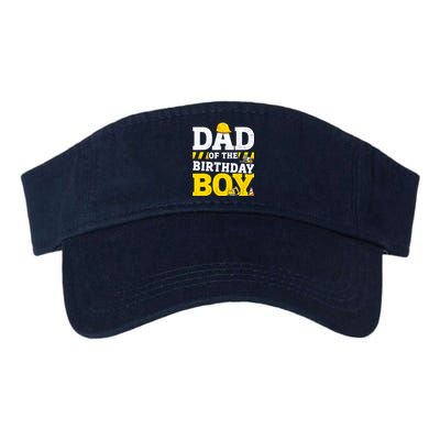 Dad Of The Birthday Boy Matching Family Construction Party Valucap Bio-Washed Visor